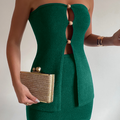 NELLIE STRAPLESS TOP - EMERALD