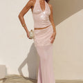 ADELUNA SHEER BOTTOM MAXI SKIRT - LIGHT PINK