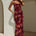 BENITO COWL CROSS BACK MAXI DRESS - ELIANA RED
