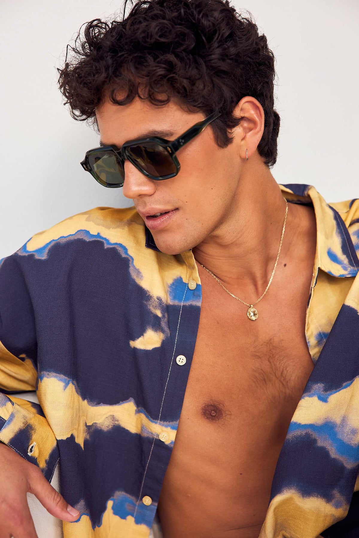 BOJAN LONG SLEEVE SHIRT - BOJAN YELLOW/NAVY
