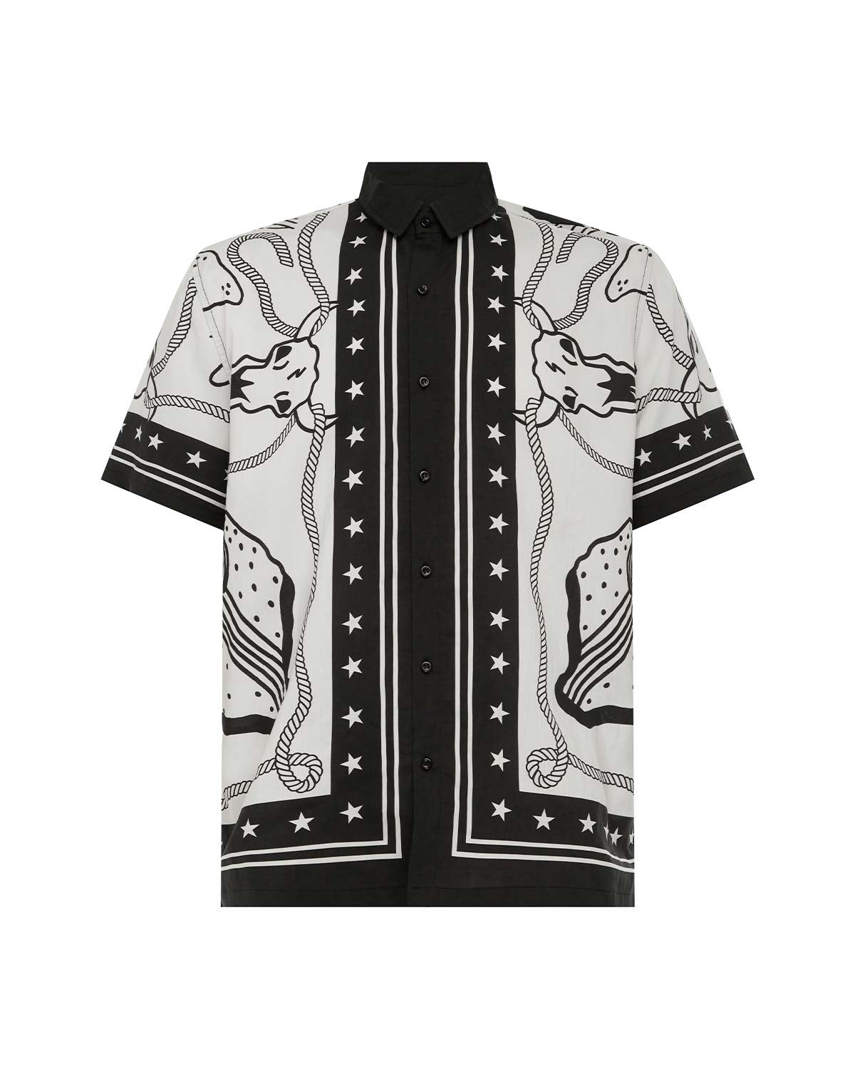 BUCK SHORT SLEEVE SHIRT - BUCK BLACK/WHITE