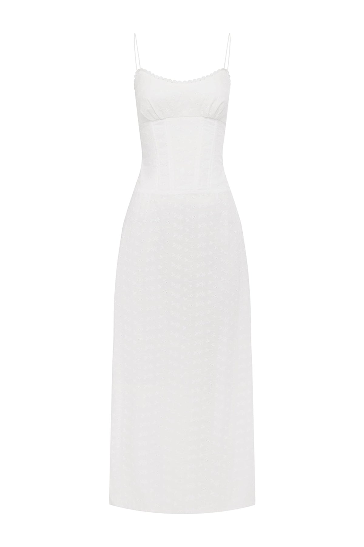 CARRIE BUSTIER MIDI DRESS - WHITE
