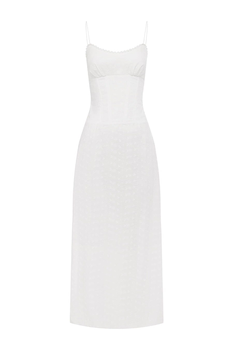 CARRIE BUSTIER MIDI DRESS - WHITE