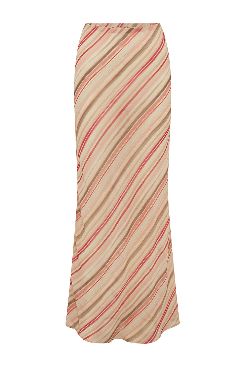 CYRUS LOW WAIST SHEER MAXI SKIRT - SADIE PINK