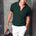 DANTE TEXTURED POLO KNIT TOP - EMERALD GREEN