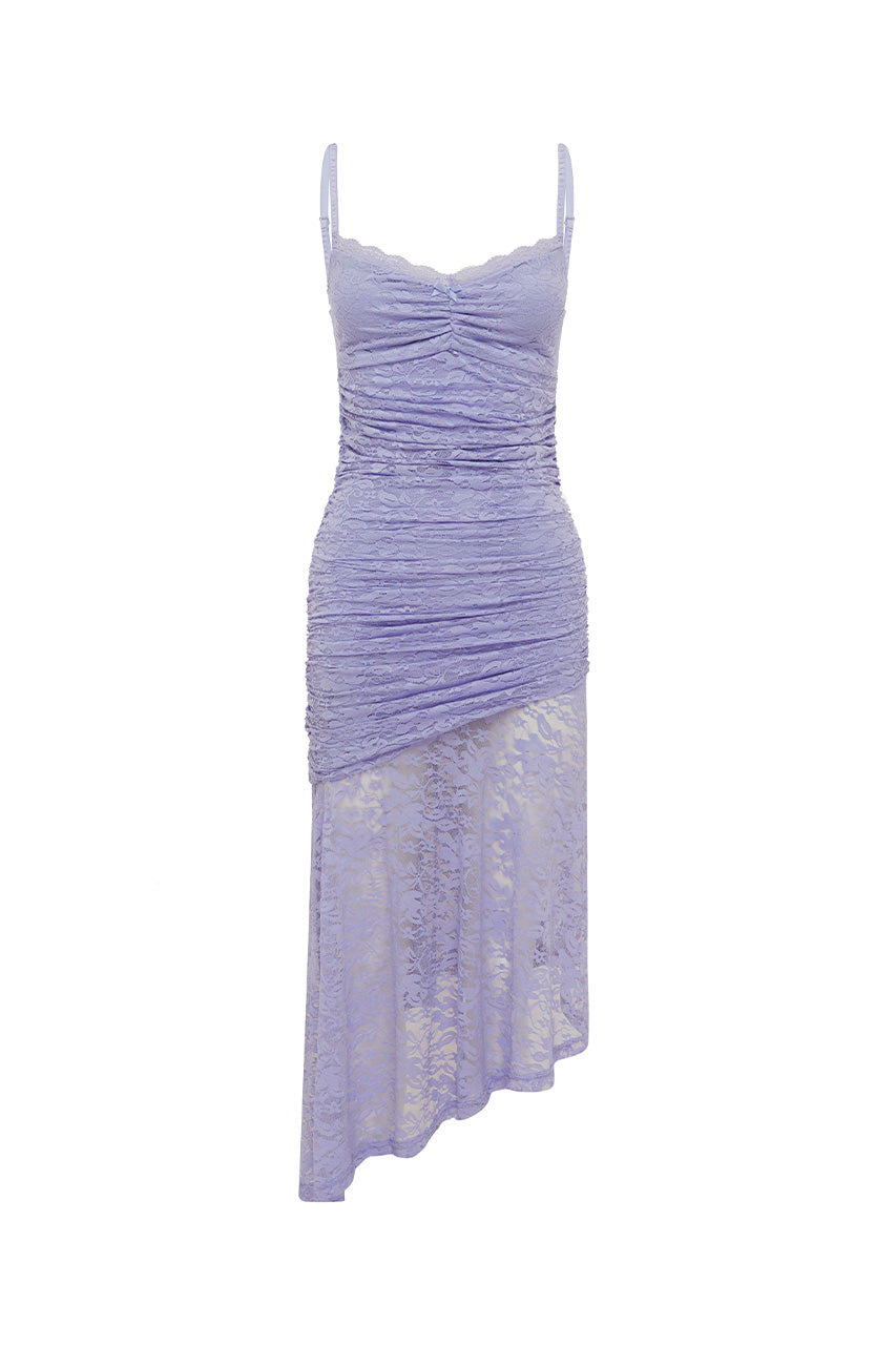 DIA ASYMMETRICAL HEM MIDI DRESS - BLUEBELL