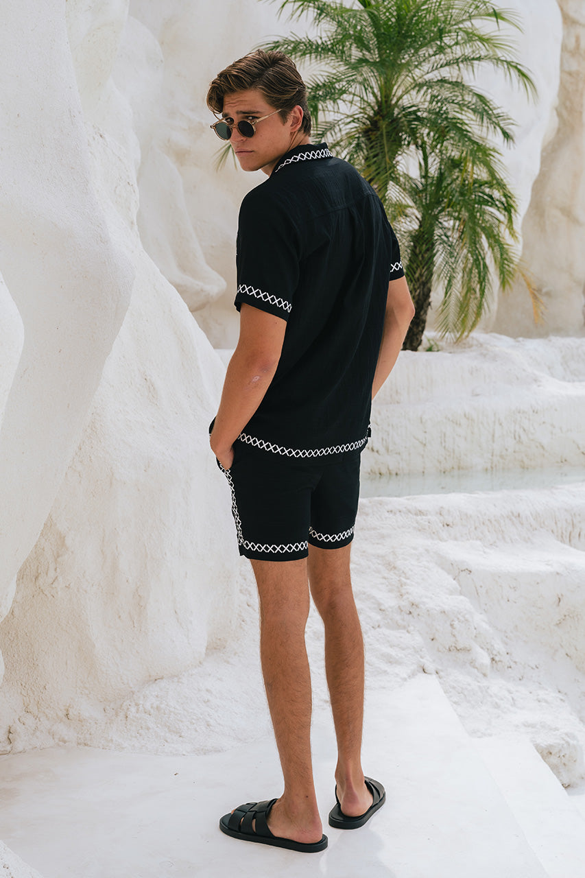 DIEGO DRAWSTRING SHORTS -  BLACK