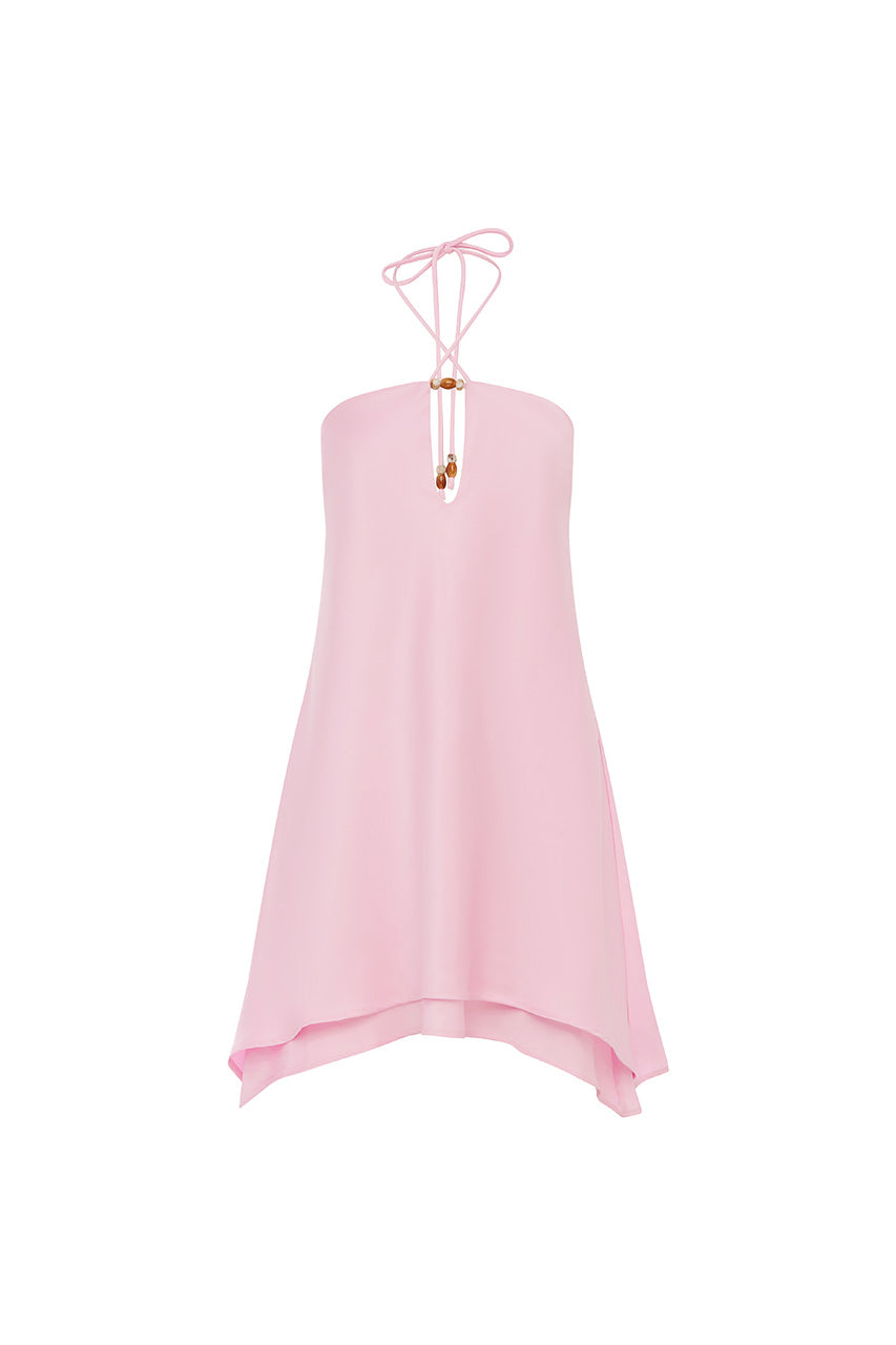 FREYA FLOWY HALTER MINI DRESS - PETAL