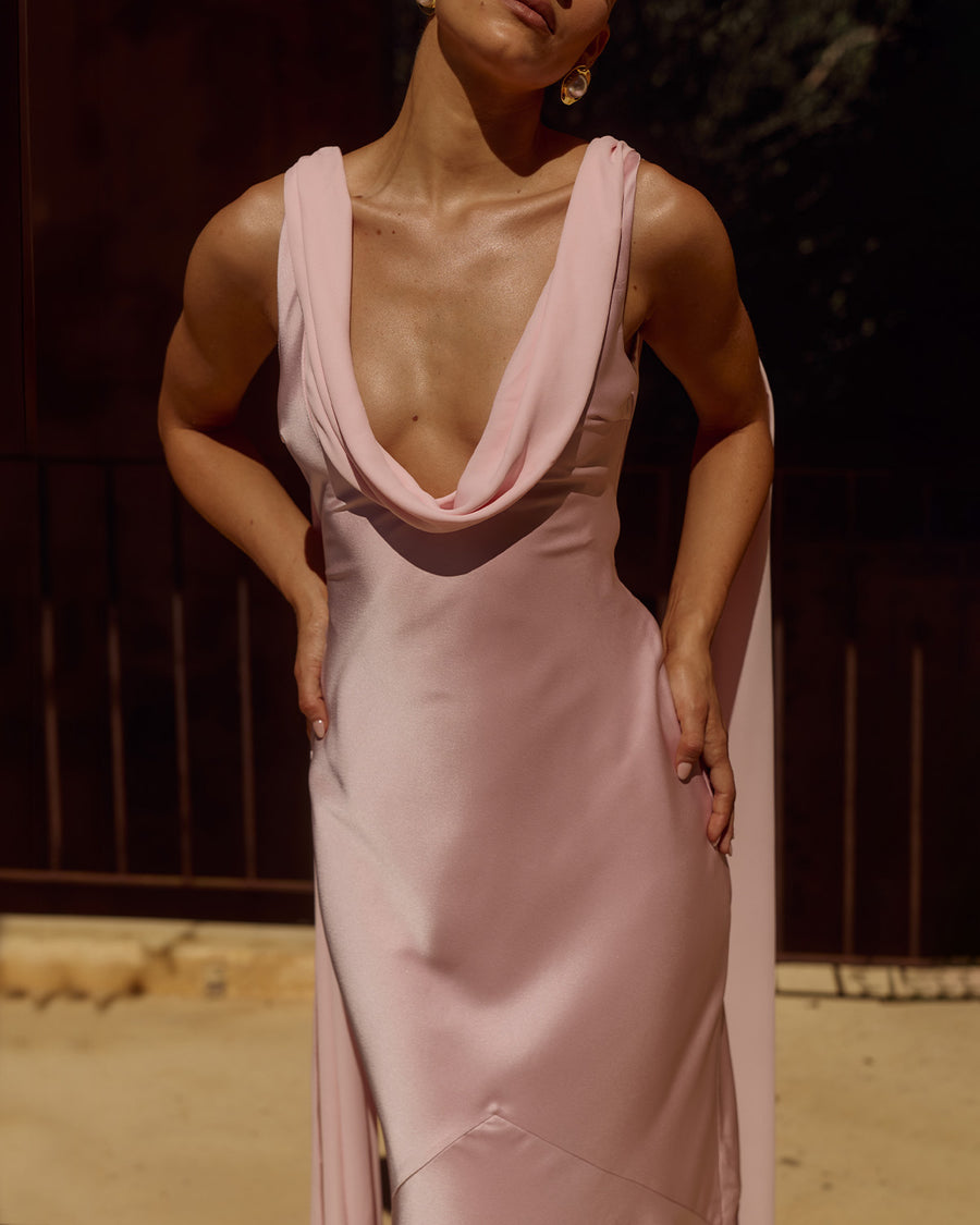 GABRIELLA  COWL MAXI DRESS - PINK
