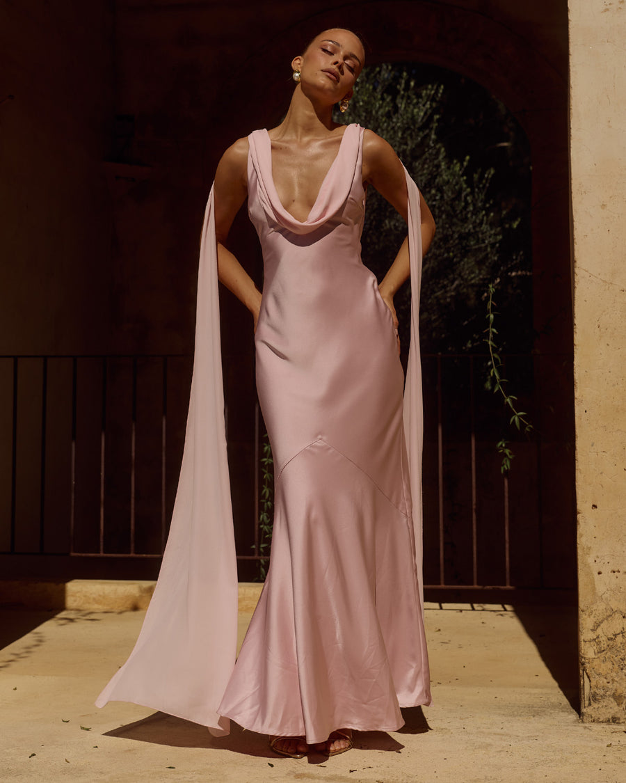 GABRIELLA  COWL MAXI DRESS - PINK