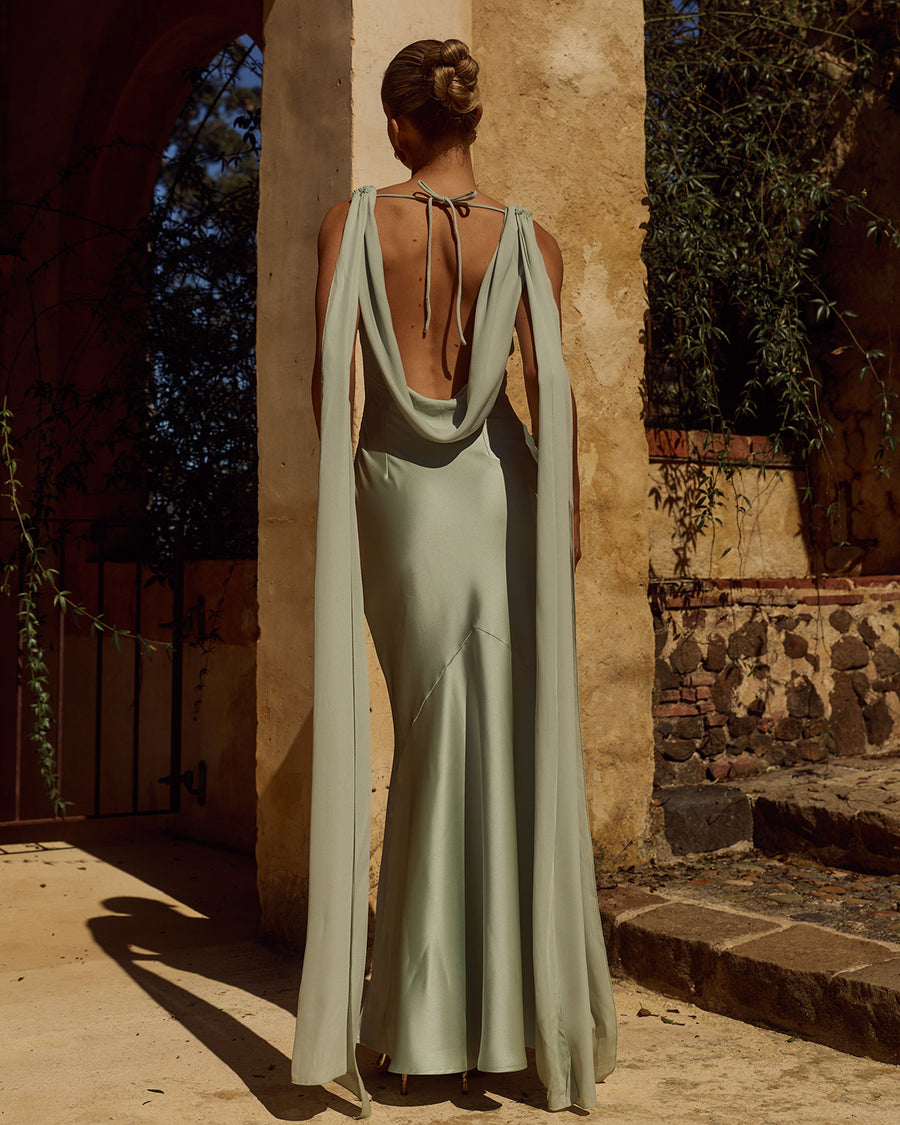 GABRIELLA  COWL MAXI DRESS - SAGE