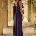 GABRIELLA COWL MAXI DRESS - NAVY
