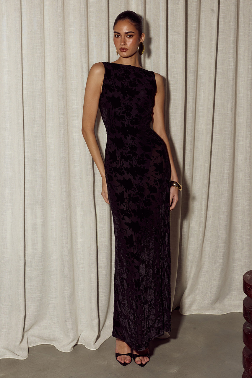 JENNIE BODYSUIT MAXI DRESS - BLACK