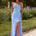 JIONNI RUFFLE MAXI DRESS - BLUEBELL