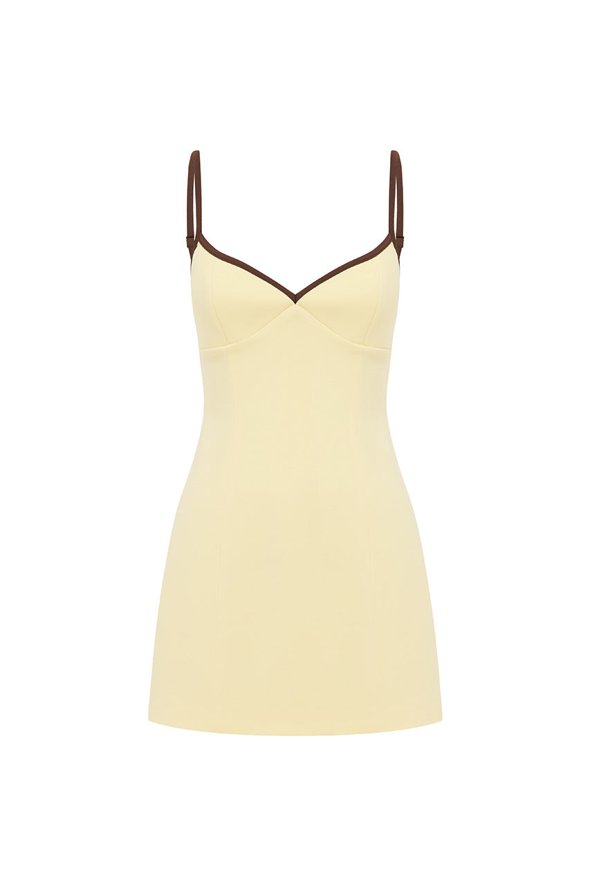KARLA SWEETHEART MINI DRESS - BUTTER