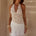 LINA HALTER DRAPED MINI DRESS - WHITE