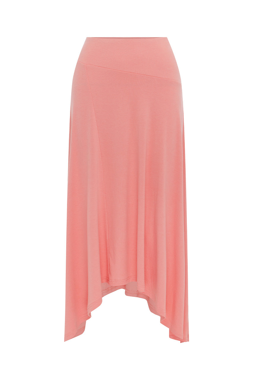 LUNE HANDKERCHIEF MIDI SKIRT - PEACH
