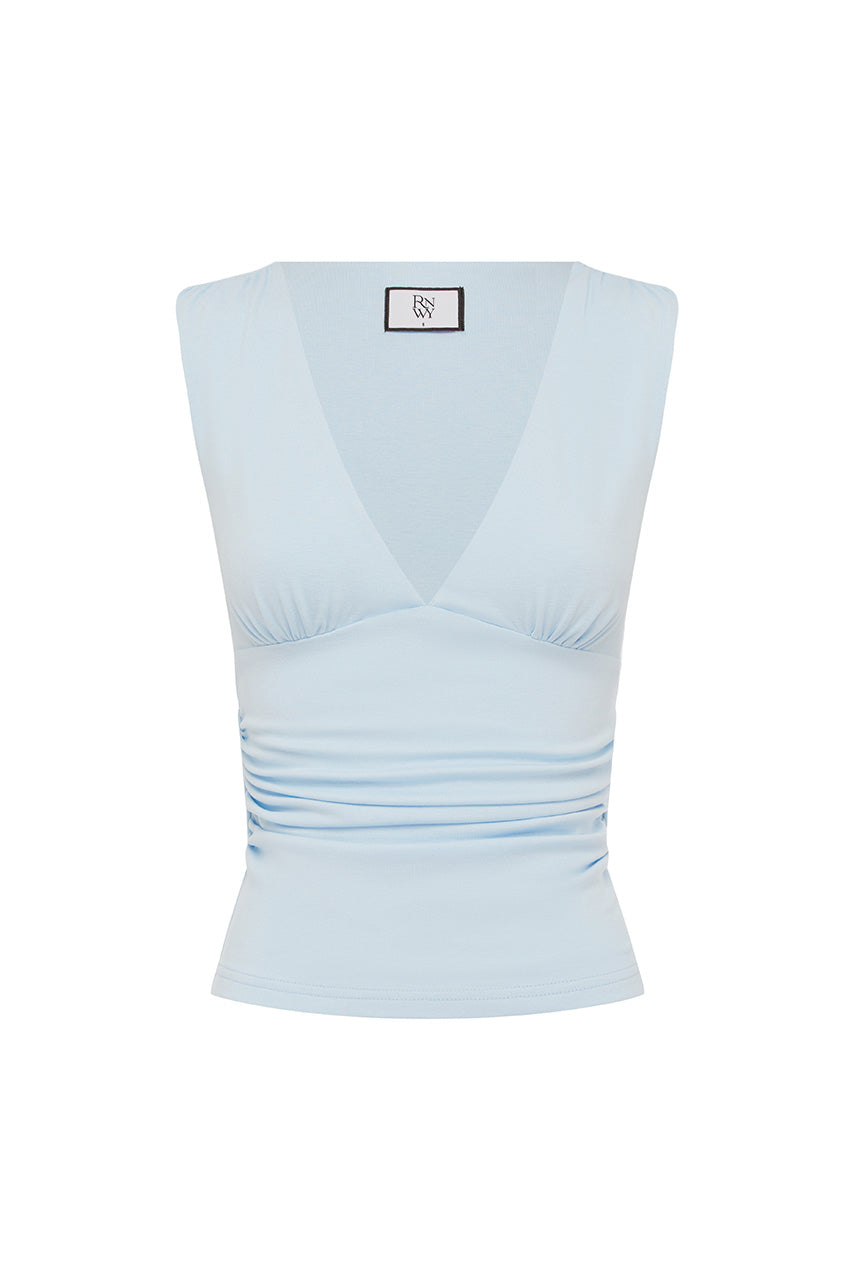 LUNE V-NECK TOP - MIST