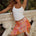 CAIDA HANDKERCHIEF MINI SKIRT - CORALI ORANGE