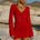 MILAH V-NECK KNIT MINI DRESS - RED