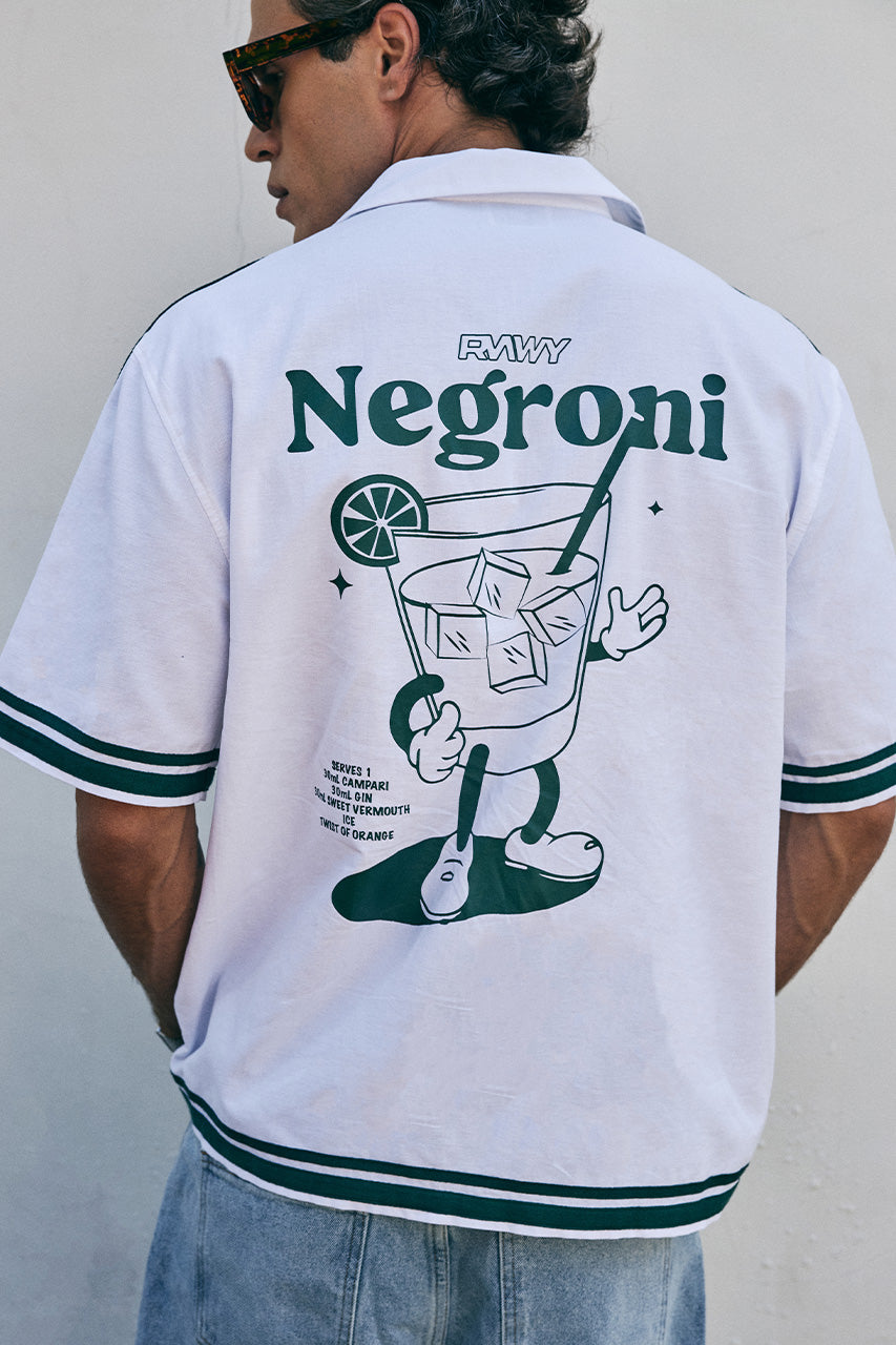 NEGRONI GRAPHIC SHIRT - WHITE/KHAKI
