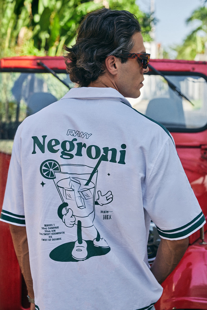 NEGRONI GRAPHIC SHIRT - WHITE/KHAKI