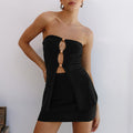 NELLIE STRAPLESS TOP - BLACK