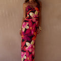 NINA RUCHED HALTER MAXI DRESS - SKYE BLACK