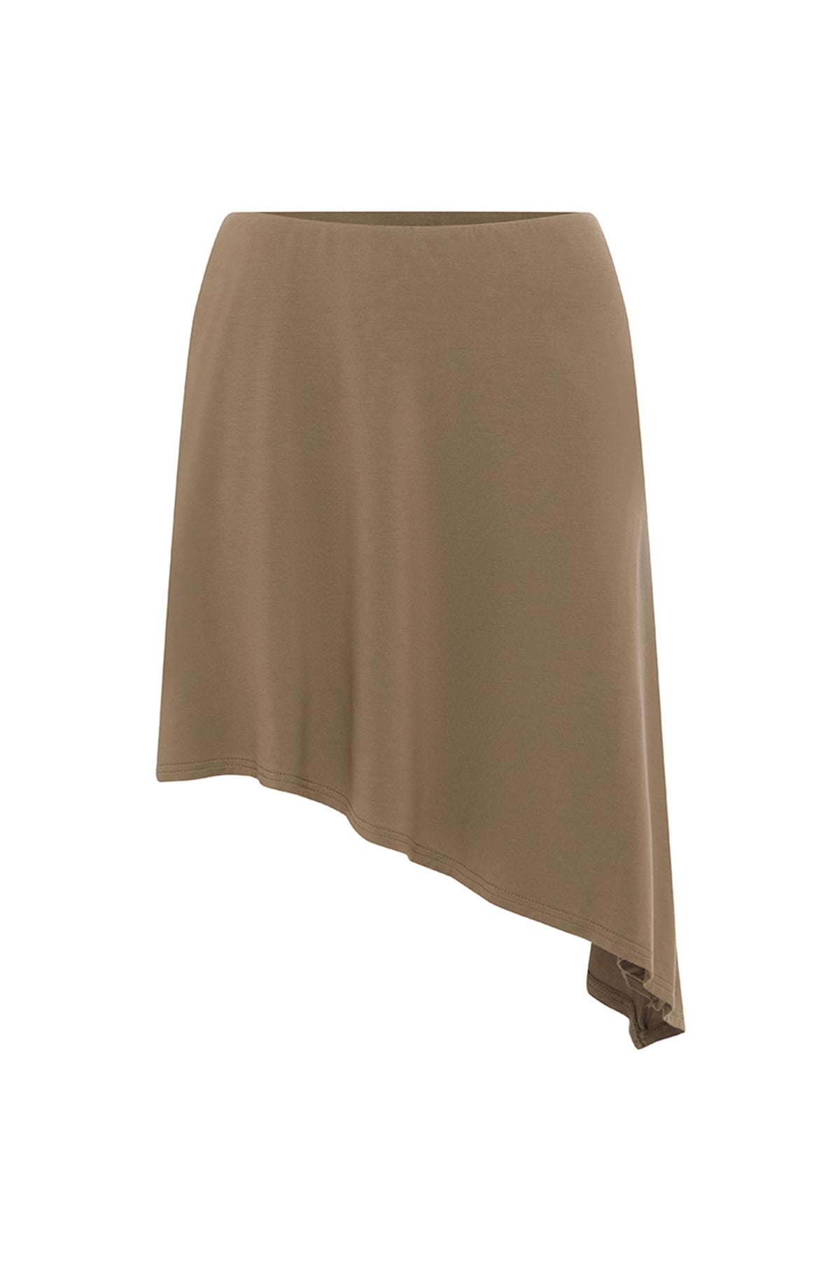 REMY ASYMMETRICAL MIDI SKIRT - MOCHA