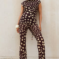 LAIA MID WAIST BOOTLEG PANT - SALMA SPOTS