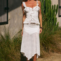 ROXELLE HANDKERCHIEF MIDI SKIRT - WHITE