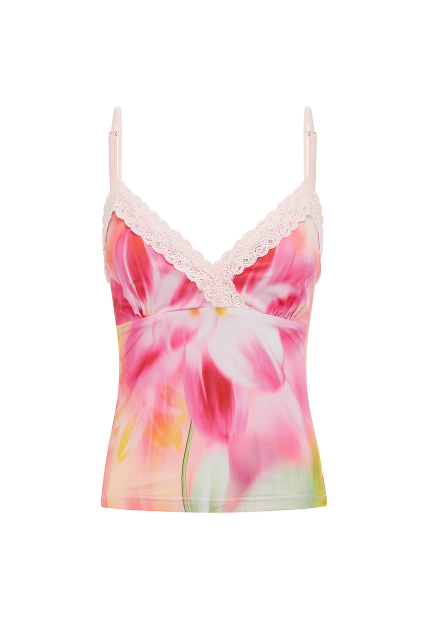 SHAYE LACE CAMISOLE TOP - BANKSIA FLOWER