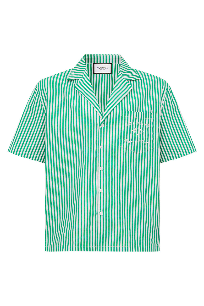 SYLAS SHORT SLEEVE SHIRT - GREEN STRIPE