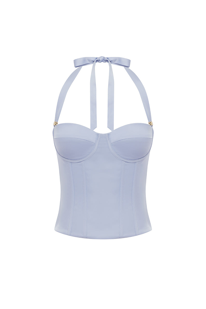 TEGAN HALTER BUSTIER - BLUEBELL