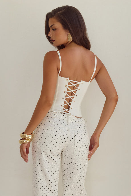 VALERIE LACE TRIM BUSTIER - WHITE