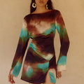 VEGA SLEEVED MINI DRESS - VEGA CHOCOLATE