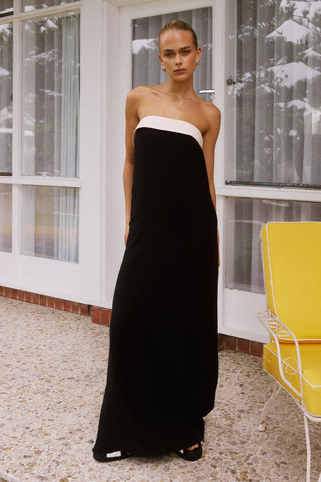 LYDIA MAXI DRESS - BLACK/SAND