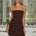 ZARLA STRAPLESS MINI DRESS - CHOCOLATE